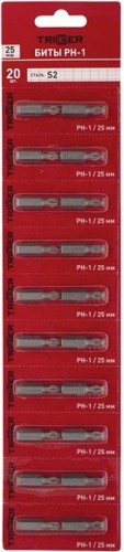 Бита для заворачивания TRIGGER 85961 ПРОФИ PH-1 25мм, 20шт. тов-208830
