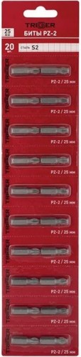 Бита для заворачивания TRIGGER 85964 ПРОФИ PZ-2 25мм, 20шт. тов-208835