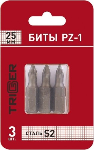 Бита для заворачивания TRIGGER 84963 ПРОФИ PZ-1 25мм (3шт.) тов-128284