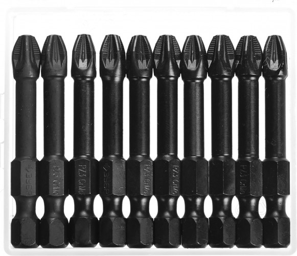 Бита для заворачивания ЗУБР ПРОФЕССИОНАЛ e 1/4", pz3, 50мм, 10шт 26023-3-50-S10