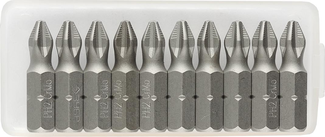 Бита для заворачивания ЗУБР МАСТЕР кованые, 1/4", ph2, 25мм, 10шт 26001-2-25-10 - изображение 2