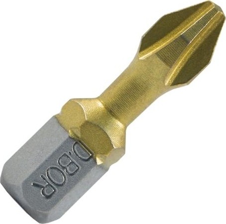 Бита с покрытием нитридтитана D.BOR PH1, 25 мм TORSION (D-THT-PH01-025-010) D04-DTHTPH01025010