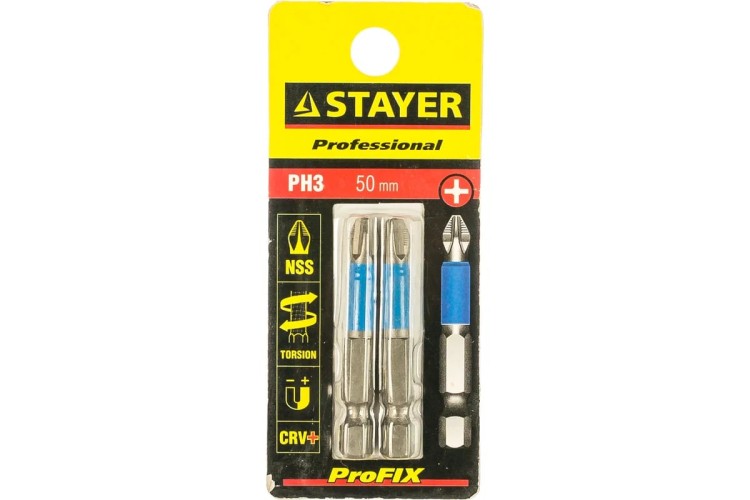 Биты STAYER PROFI PH №3-50 хвостовик e 1/4", 50мм, 2 шт 26203-3-50-02 - изображение 4