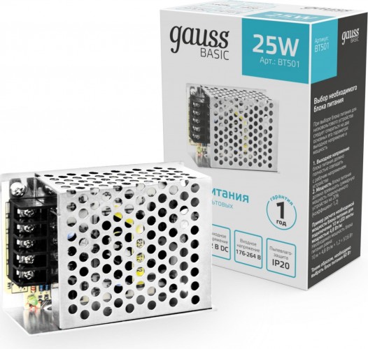 Блок питания GAUSS BT501 basic 12v 25w ip20