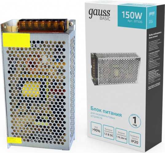 Блок питания GAUSS BT506 basic 12v 150w ip20