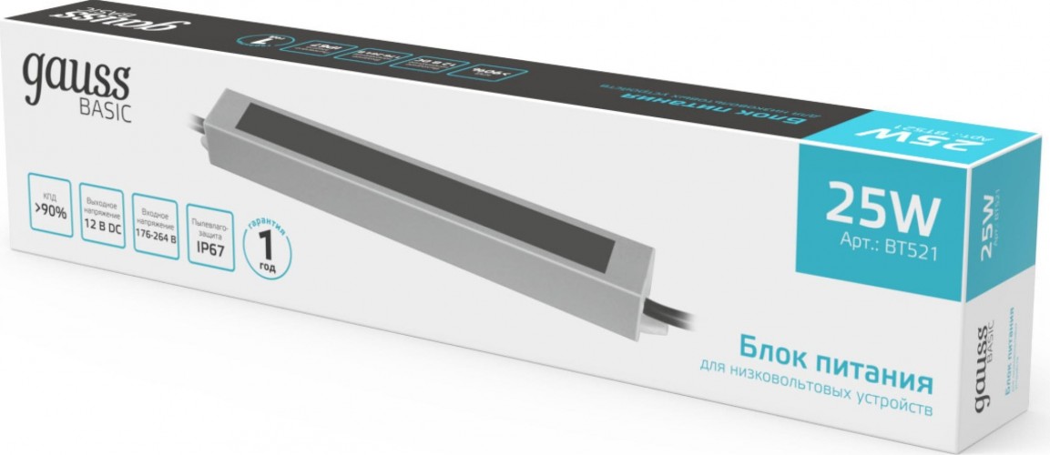 Блок питания GAUSS BT521 basic 12v 25w ip67 - изображение 3