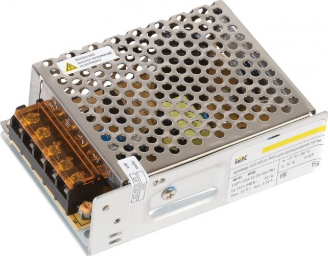 Блок питания IEK ИПСН-PRO 40Вт 12В IP20 блок-клеммы LSP1-040-12-20-33-PRO