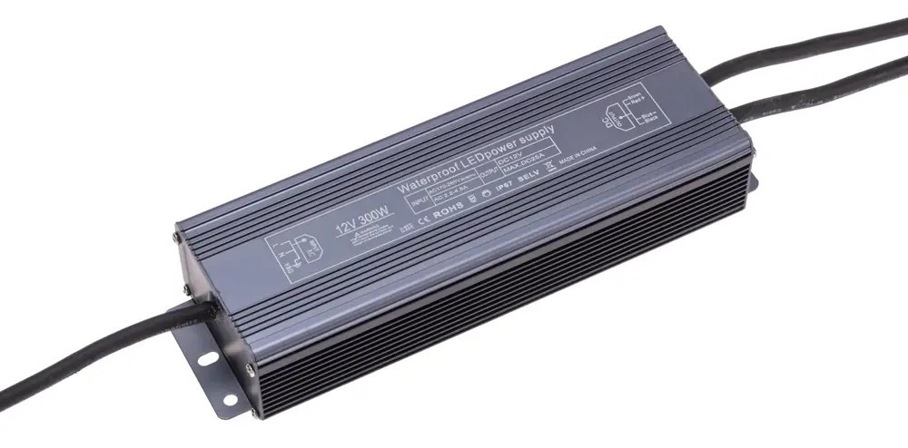 Блок питания REXANT 12В, 300Вт IP67 с проводами, влагозащищенный 200-1003