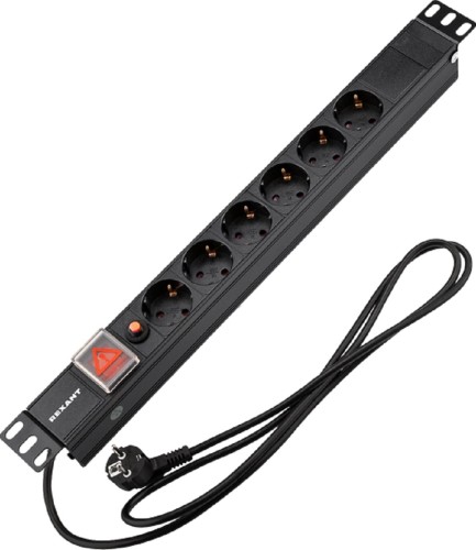 Блок распределения питания REXANT 04-0102-1 для 19" шкафов