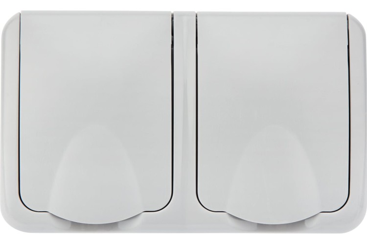 Блок розеток Kranz KR-78-0806 горизонтальный 2 Mini OG IP54 с зазем., о/у - изображение 4