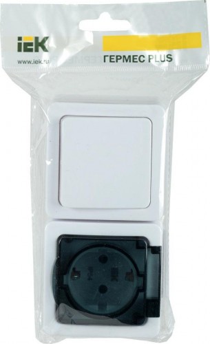 Блок выключатель-розетка IEK GERMES Plus БГб-22-31-ГПБд с заземлением EBGMP20-K03-31-54-EC - изображение 2
