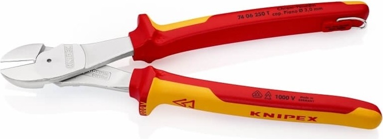 Бокорезы диэлектрические KNIPEX KN-7406250TBK особо мощные vde, 250 мм, хром, 2-комп. ручки - изображение 2
