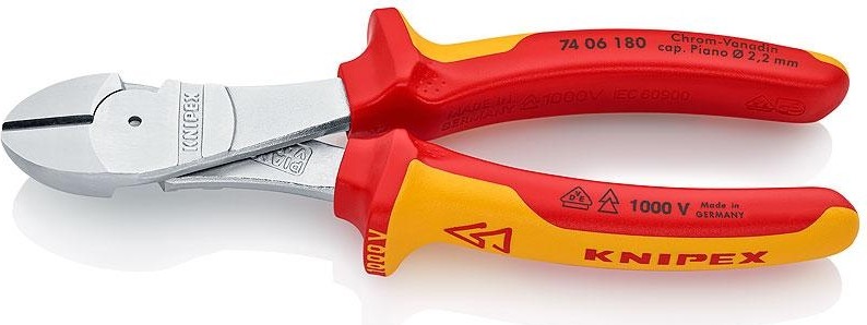 Бокорезы диэлектрические силовые KNIPEX 7406180SB 180 мм KN-7406180SB