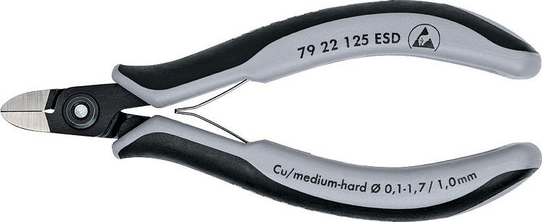 Бокорезы KNIPEX 7922125ESD прецизионные esd для тонких работ 125 мм, антистат KN-7922125ESD