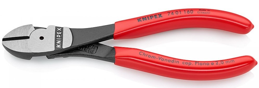 Бокорезы KNIPEX KN-7401160SB особо мощные, 160 мм, обливные ручки