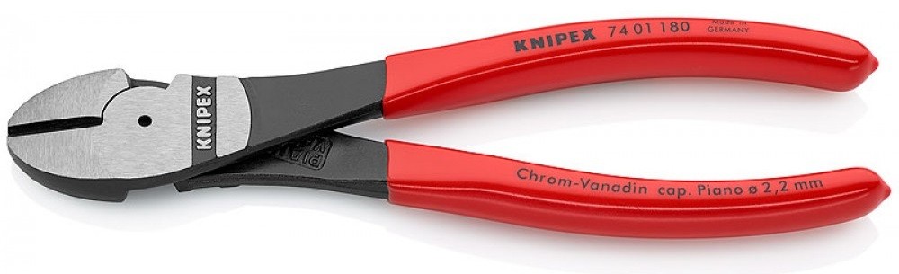 Бокорезы KNIPEX KN-7401180SB особо мощные, 180 мм, обливные ручки