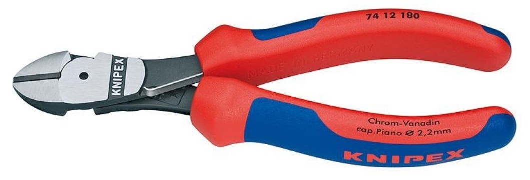 Бокорезы KNIPEX KN-7412180SB особо мощные, пружина, 180 мм, 2-комп. ручки