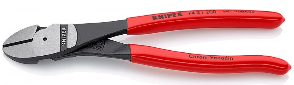 Бокорезы KNIPEX KN-7421200SB особо мощные, губки 12°, 200 мм, обливные ручки