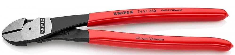 Бокорезы KNIPEX KN-7421250 особо мощные, губки 12°, 250 мм, обливные ручки