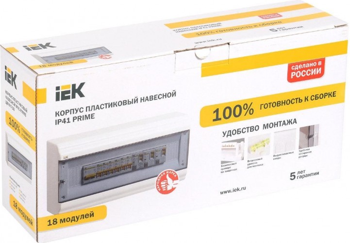 Бокс IEK PRIME ЩРН-П-18 модулей, навесной ip41 MKP82-N-18-41-10 - изображение 3