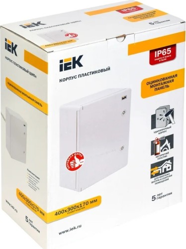 Бокс IEK ЩМПп пластиковый 400х300х170 УХЛ1 IP65 MKP93-N-403017-65 - изображение 3