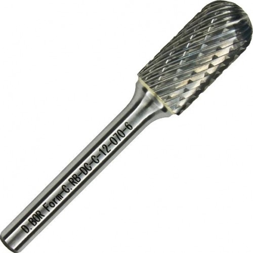 Бор-фреза по металлу  D.BOR форма С цилиндр со сферическим концом DC 6.0*18/63 хв. 6 мм D-RB-DC-C-06-063-6