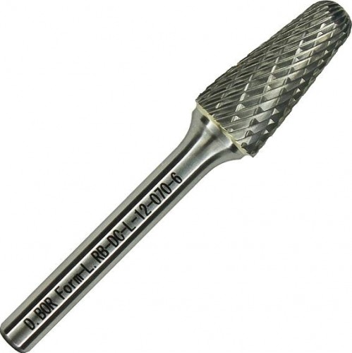 Бор-фреза по металлу  D.BOR форма L конус с закругленной головой DC 16.0*30/75 хв. 6 мм D-RB-DC-L-16-075-6