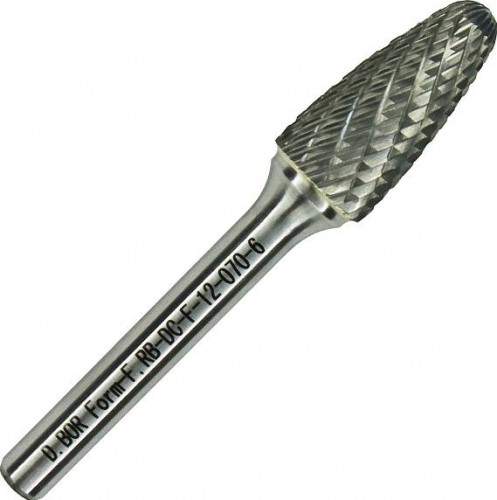 Бор-фреза по металлу  D.BOR форма F парабола с закругленной головой DC 6.0*18/ хв. 6 мм D-RB-DC-F-06-063-6