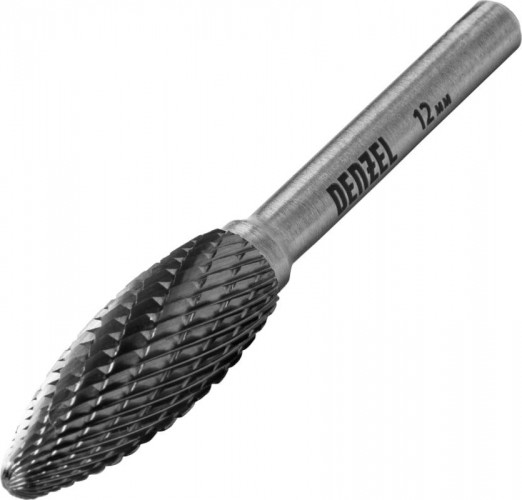 Бор-фреза по металлу  Denzel тип-H твердосплавная, элипсообразная, 12 мм 72063