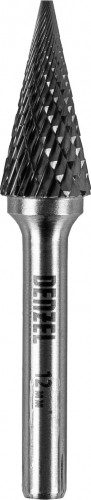 Бор-фреза по металлу  Denzel тип-M твердосплавная, коническая, 12 мм 72077 - изображение 2
