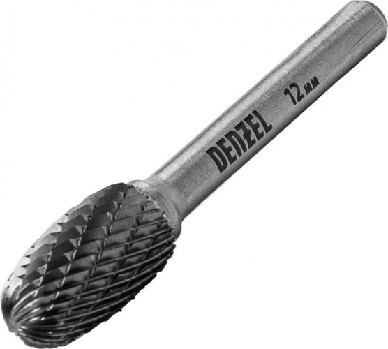 Бор-фреза по металлу  Denzel тип-E твердосплавная, овальная, 12 мм 72038