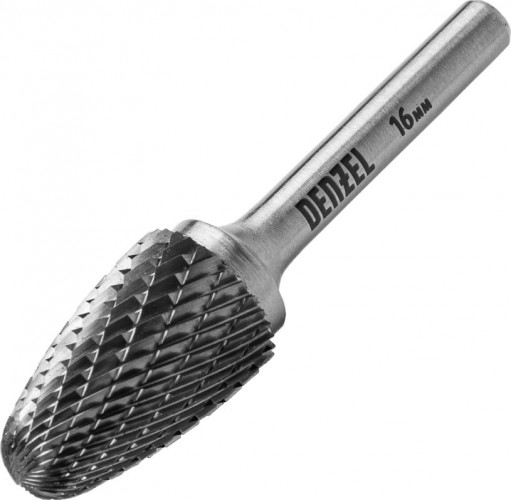 Бор-фреза по металлу  Denzel тип-F твердосплавная, параболическая, 16 мм 72046
