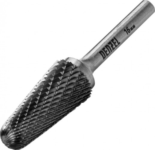 Бор-фреза по металлу  Denzel тип-L твердосплавная, коническая закругленная, 16 мм 72073