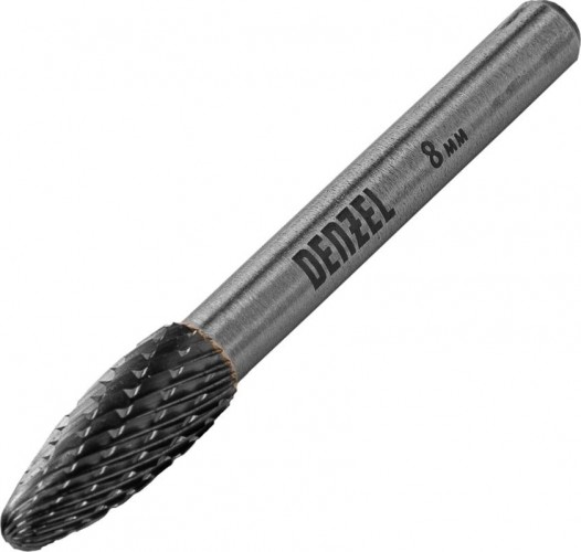 Бор-фреза по металлу  Denzel тип-H твердосплавная, элипсообразная, 8 мм 72061