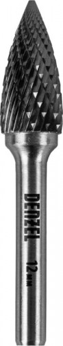 Бор-фреза по металлу  Denzel тип-G твердосплавная, параболическая заостренная, 12 мм 72049 - изображение 2