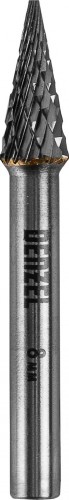Бор-фреза по металлу  Denzel тип-M твердосплавная, коническая, 8 мм 72074 - изображение 2