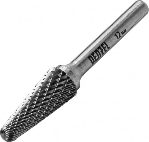 Бор-фреза по металлу  Denzel тип-L твердосплавная, коническая закругленная, 12 мм 72071