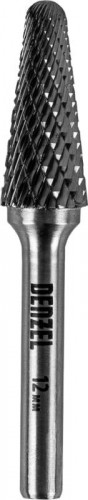 Бор-фреза по металлу  Denzel тип-L твердосплавная, коническая закругленная, 12 мм 72071 - изображение 2