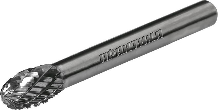 Бор-фреза по металлу ПРАКТИКА форма E овальная, 8х13 мм, хвостовик 6 мм твердосплавная 644-467