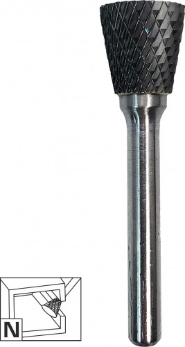 Бор-фреза по металлу  Профоснастка №670, 8*07*52 мм, d хв.= 6 мм, Форма N двойная заточка 861360807520