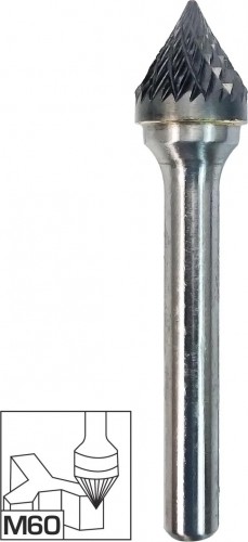 Бор-фреза по металлу  Профоснастка №630, 10*08*53 мм, d хв.= 6 мм, Форма J двойная заточка 861261008530