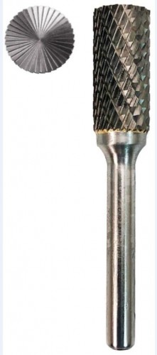 Бор-фреза по металлу  Профоснастка №110, 10*20*65 мм, d хв.= 6 мм, Форма B двойная заточка 860261020650