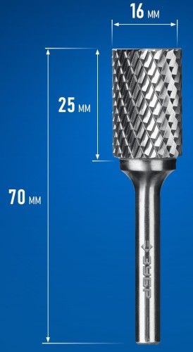Бор-фреза по металлу  ЗУБР 28801-16-25 16х25 мм, тив b, твердосплавная - изображение 2