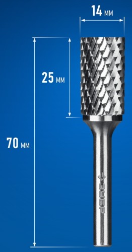 Бор-фреза по металлу  ЗУБР 28800-14-25 14х25 мм, тип а, твердосплавная - изображение 2