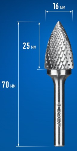 Бор-фреза по металлу  ЗУБР 28806-16-25 16х25 мм, тип g, твердосплавная - изображение 2