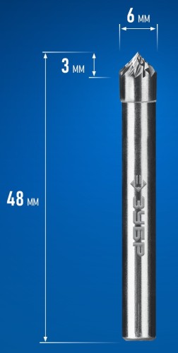 Бор-фреза по металлу  ЗУБР 28809-6-3 6х3 мм, тип k, твердосплавная - изображение 2