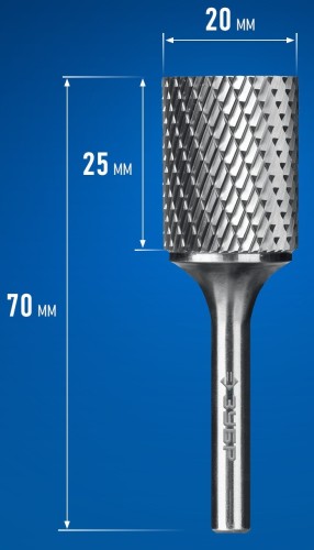 Бор-фреза по металлу  ЗУБР 28800-20-25 20х25 мм, тип а, твердосплавная - изображение 2