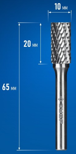 Бор-фреза по металлу  ЗУБР 28800-10-20 10х20 мм, тип а, твердосплавная - изображение 2