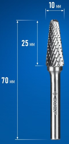 Бор-фреза по металлу  ЗУБР 28810-10-25 10х25 мм, тип l, твердосплавная - изображение 2