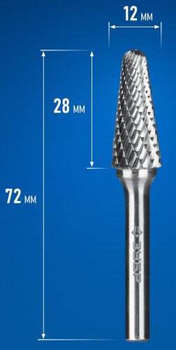 Бор-фреза по металлу  ЗУБР 28810-12-28 12х28 мм, тип l, твердосплавная - изображение 2